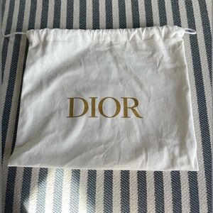 Dior White Pouch with Gold Logo